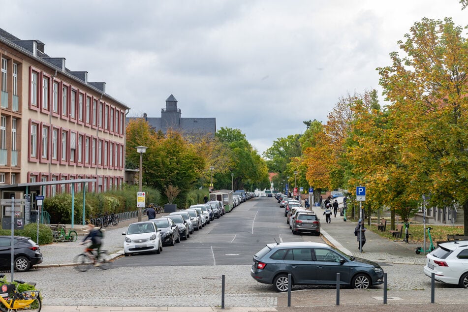 Noch parken Autos am Straßenrand, künftig soll der Abschnitt ganz den Fußgängern und Radfahrern gehören.
