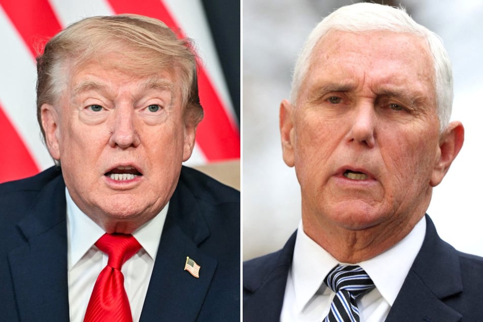 In a recent op-ed, former Vice President Mike Pence (r) criticized President Donald Trump's (l) deal to end the Iran war, describing it as "a plan to make a plan."
