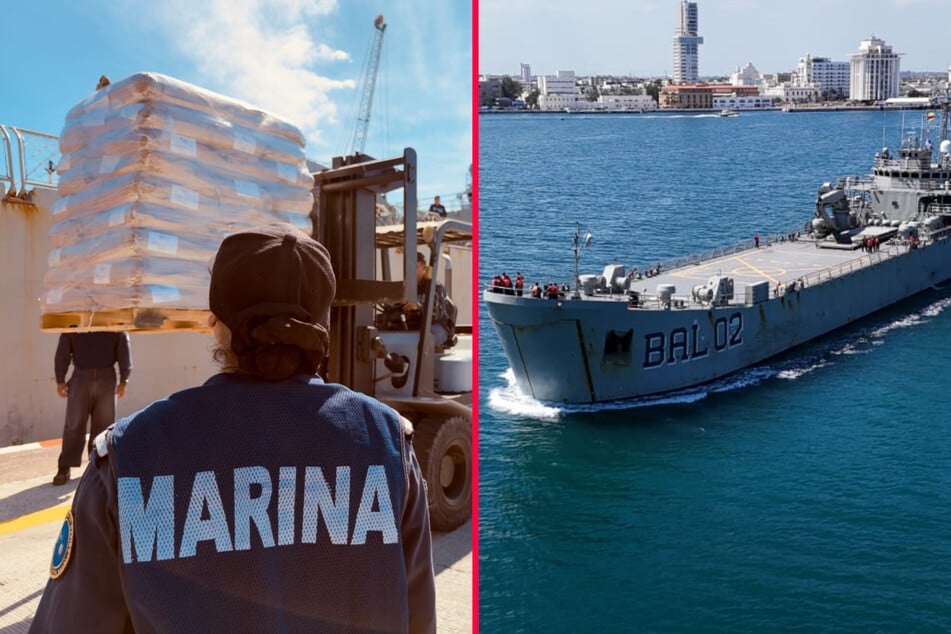 Mexico sent two massive ships of humanitarian aid to Cuba, defying increasing pressure from President Donald Trump's administration.