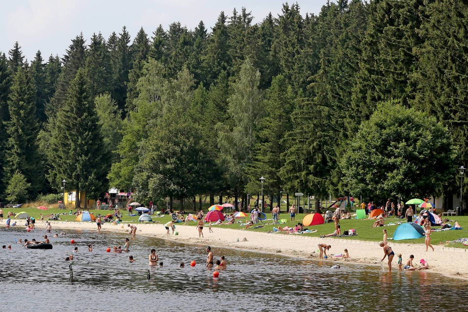 Der Greifenbachstauweiher ist ein beliebtes Ausflugsziel für Badegäste und Wochenendurlauber.