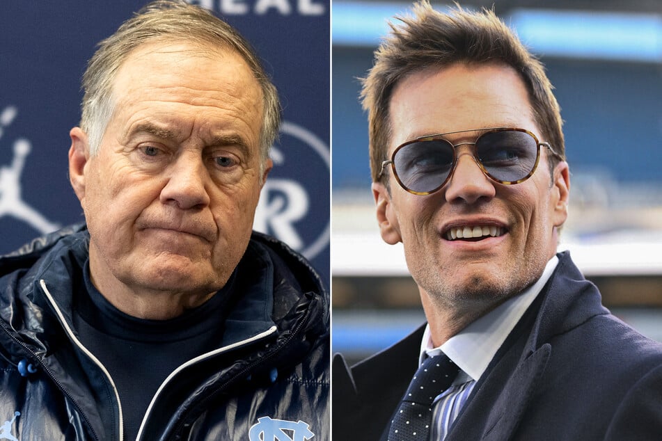NFL quarterback great Tom Brady said it was "ridiculous" that his former coach Bill Belichick (l.) fell short of being inducted into the Hall of Fame.