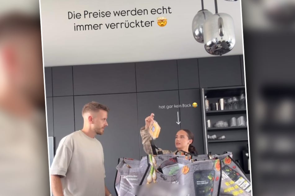 Beim Verstauen des sündhaft teuren Einkaufs bekam Julian Claßen Unterstützung von Freundin Palina.