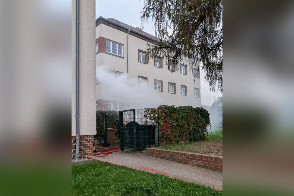 Der Mülltonnen-Brand ereignete sich in der Hubertusstraße in Dresden-Pieschen.