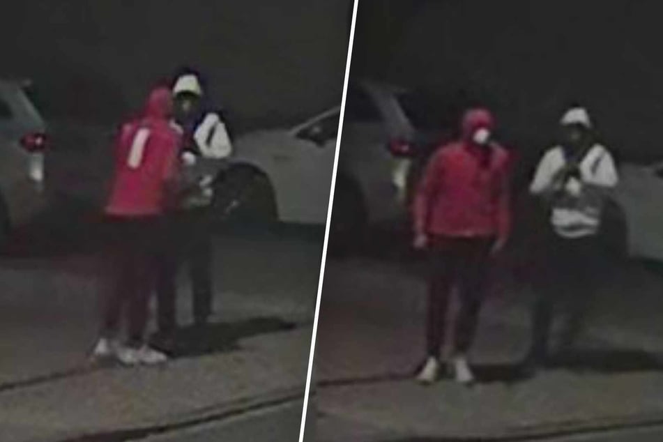 Mit privaten Videoaufnahmen fahndet die Polizei nach diesen beiden Tatverdächtigen.