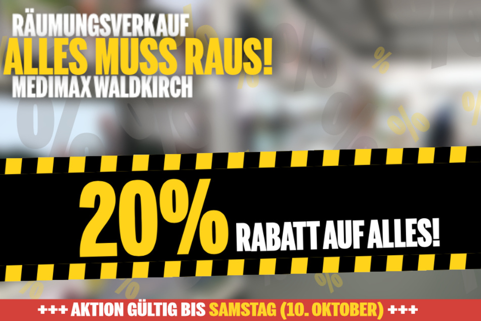 Wegen Schließung bekommt Ihr in Waldkirch jetzt 20 % Nachlass auf alles.
