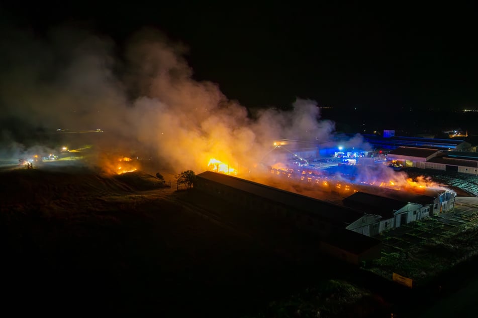 Zwei Lagerhallen wurden bei dem Brand zerstört.