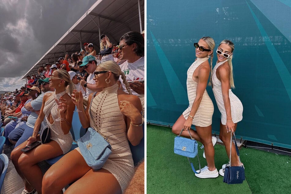 Social media influencers and college athletes Haley and Hanna Cavinder enjoyed the glitz and glam of a star-studded F1 weekend that took TikTok by storm.