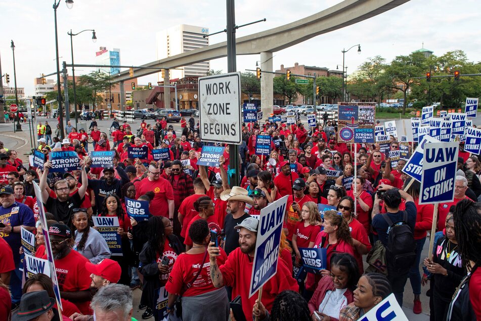 The United Auto Workers (UAW) union held a rally in downtown Detroit on September 15.