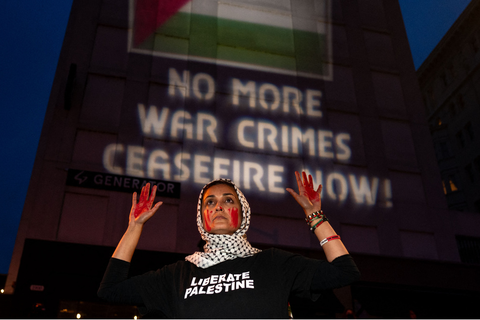 More than 100 pro-Palestinian protesters confronted attendees in front of the Washington Hilton hotel, chanting "shame on you" and other slogans.