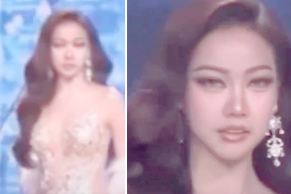 Wie ein Profi überspielte die thailändische Miss das Missgeschick und machte einfach weiter.