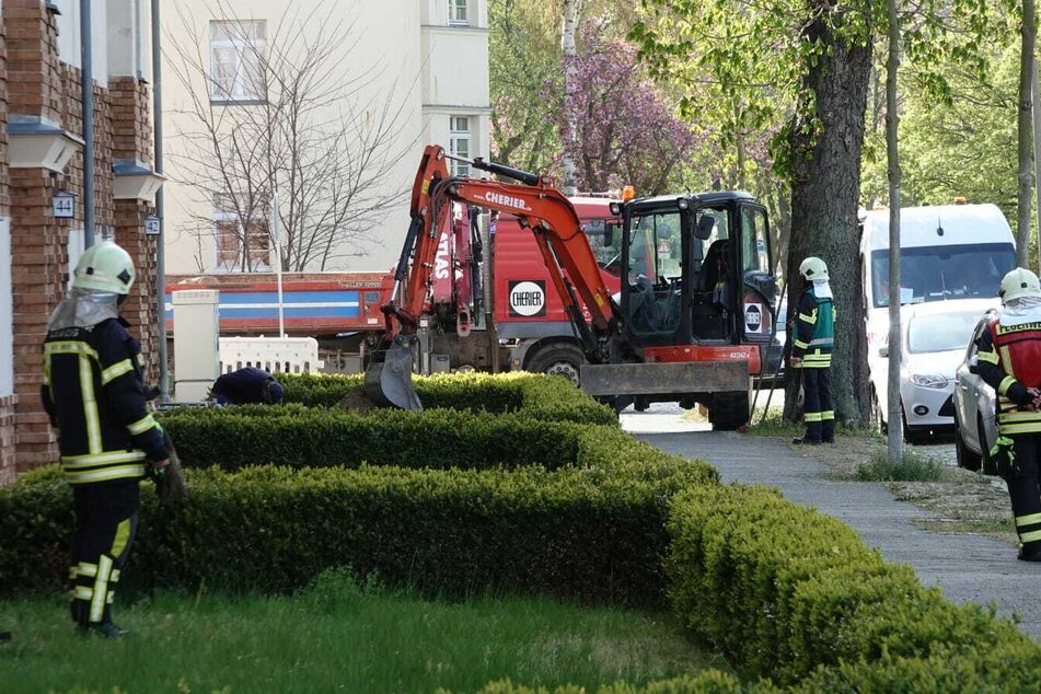 Dieser Bagger hatte bei Bauarbeiten ein Leck in eine Gasleitung gerissen.