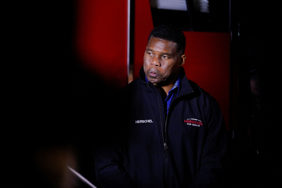 Herschel Walker at a campaign rally in Rome, Georgia.