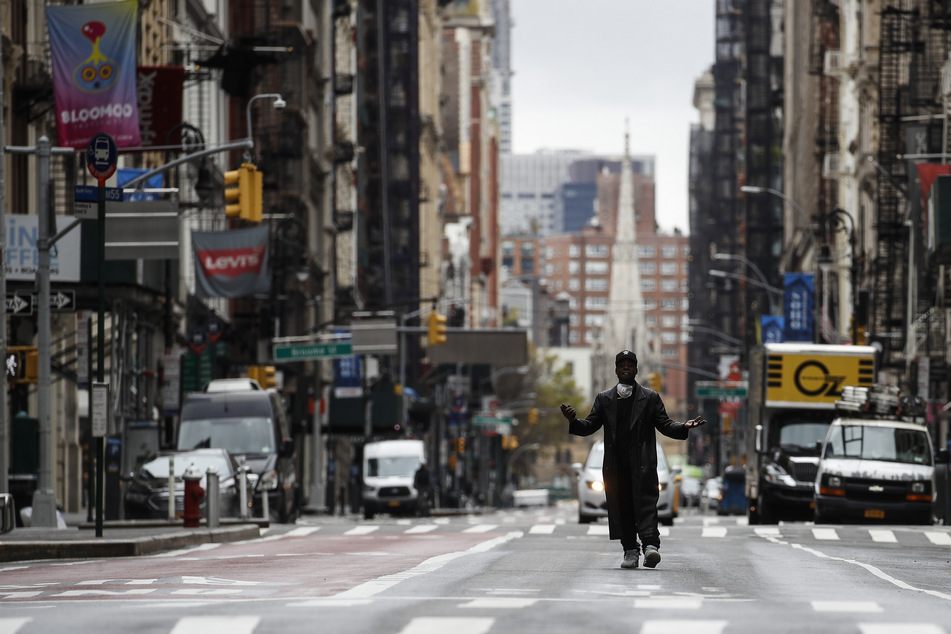 Nahezu menschenleere Straßen in New York.