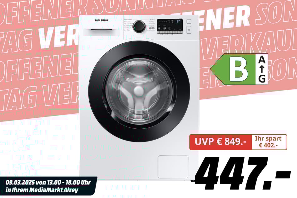 Samsung-Waschmaschine für 447 statt 849 Euro.