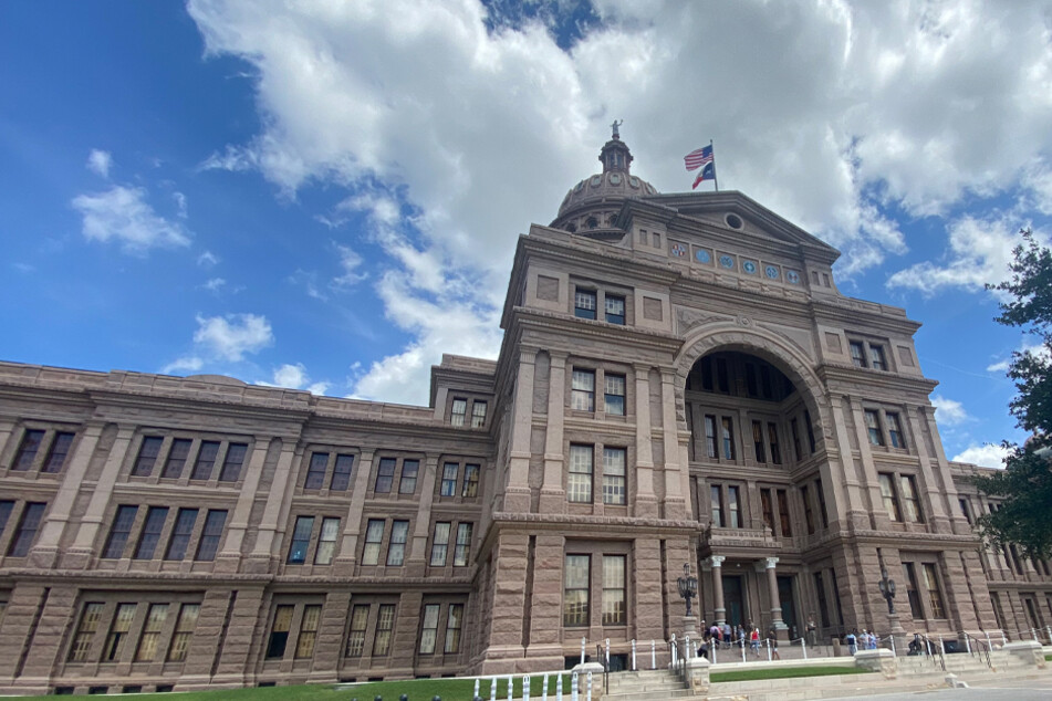 The Texas State Capitol building on a fall day in Austin, Texas.