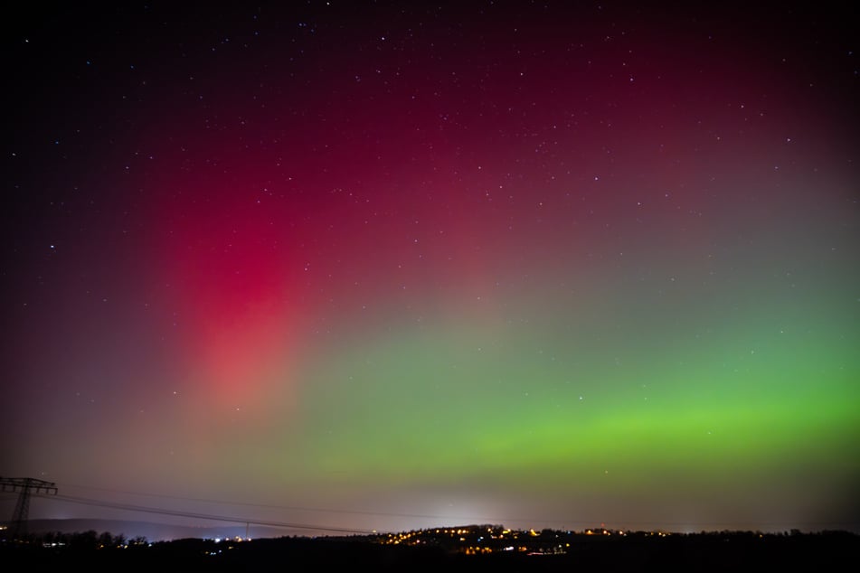 Auch im Geraer Stadtteil Kaimberg konnte das Himmelsspektakel bestaunt werden.