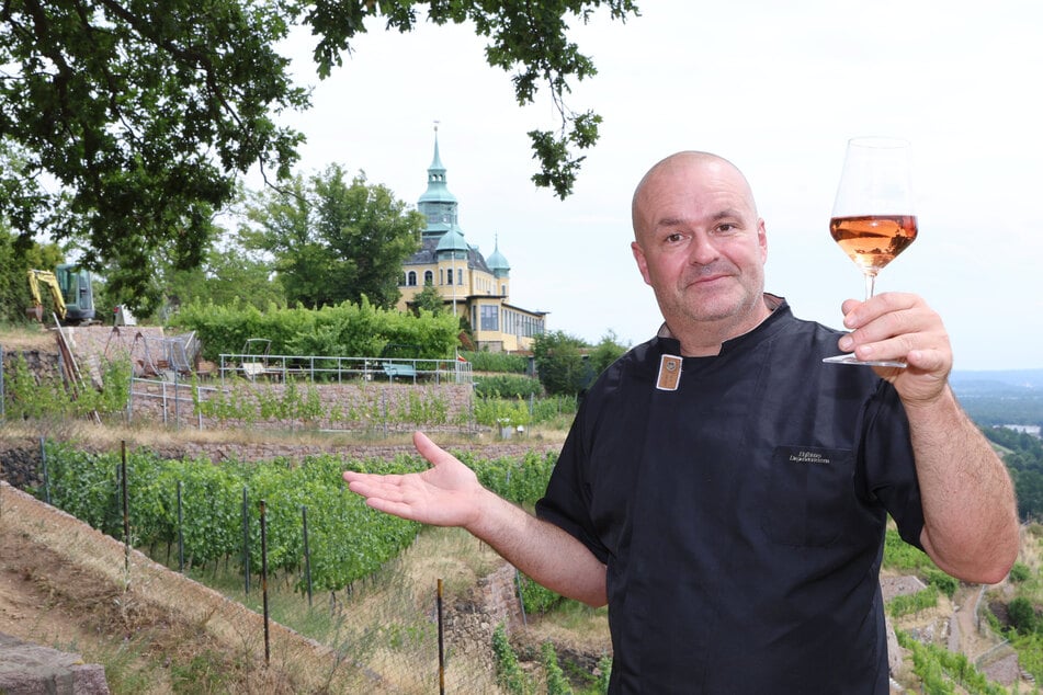 Spitzhaus Radebeul-Gastgeber Marco Stelter (47) soll den Biergarten interimsmäßig übernehmen.