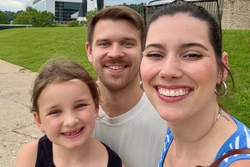 Justin Legg (30), Ellie Kate (7) und Mama Chelsea (29) auf einem Insta-Selfie.