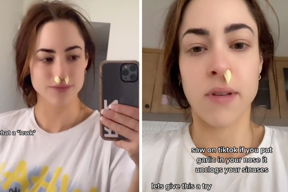 TikTok user Rozaline Katherine tested out the garlic clove hack for her followers.