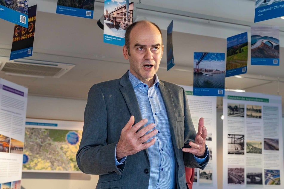 TU-Professor Steffen Marx (56) warb im Kulturpalast für den Bestandserhalt der Brücken im Bundesgebiet.