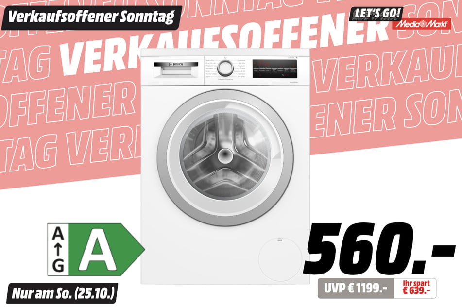 Bosch-Waschmaschine für 560 statt 1.199 Euro.