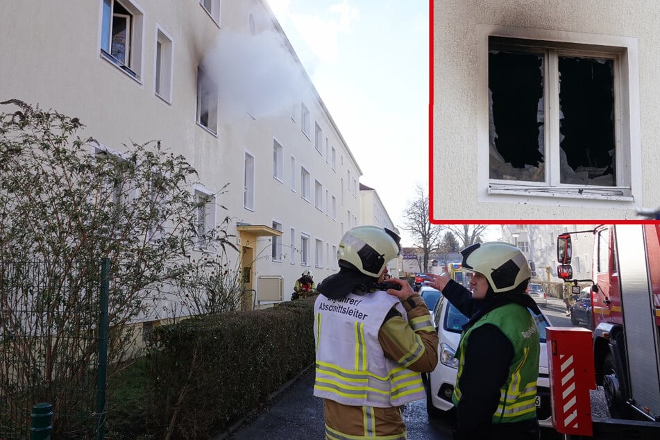 Dresden: Wohnungsbrand in Leubnitz-Neuostra : Feuerwehr muss Bewohnerin vom Balkon retten!