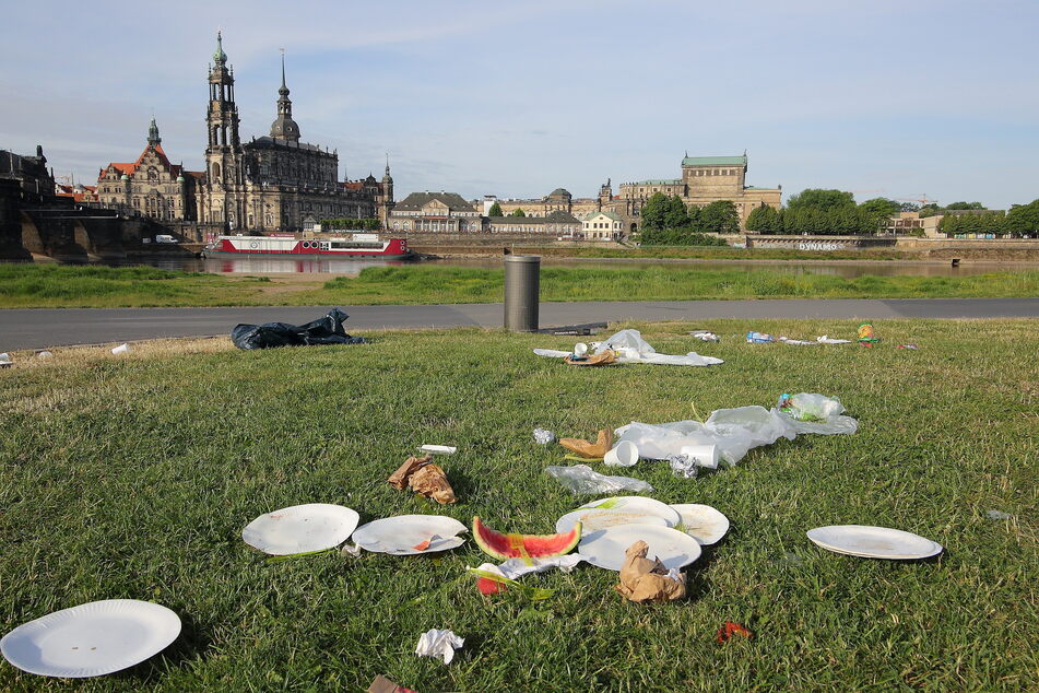 Dresdens Stadtbild kann so schön sein. Damit das auch so bleibt: Müll gehört in die Mülltonne und nicht daneben.