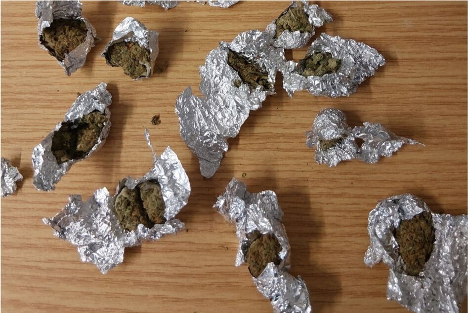 Die Bundespolizeibeamten öffneten den Rucksack und fanden 35 Gramm Marihuana.