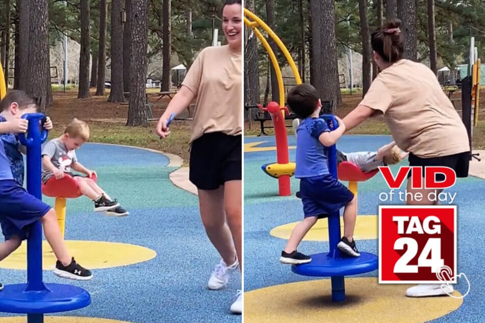 viral videos: Viral Video of the Day for June 16, 2024: Kids twirl a little too hard on park playground!