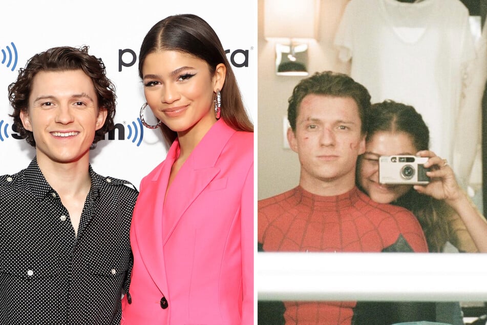 Fans noticed an unusual tribute to Zendaya (r) from Tom Holland in recent photos of the pair.