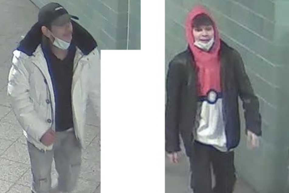 Die Polizei sucht mit diesen Bildern aus einer Überwachungskamera nach den Unbekannten.