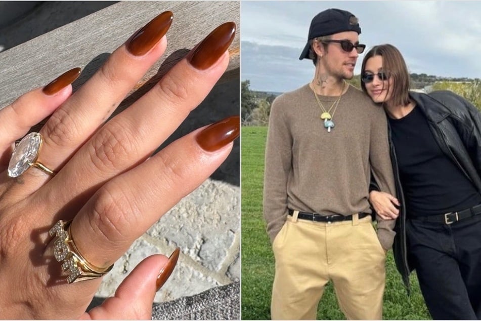 Hailey Bieber flaunts "mom" ring after welcoming baby Jack Blues Bieber