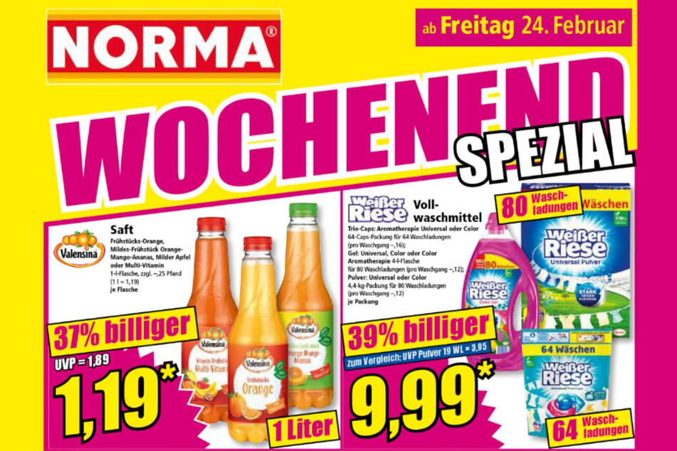 Wochenend-Spezial bei NORMA ab Freitag (24.2.).