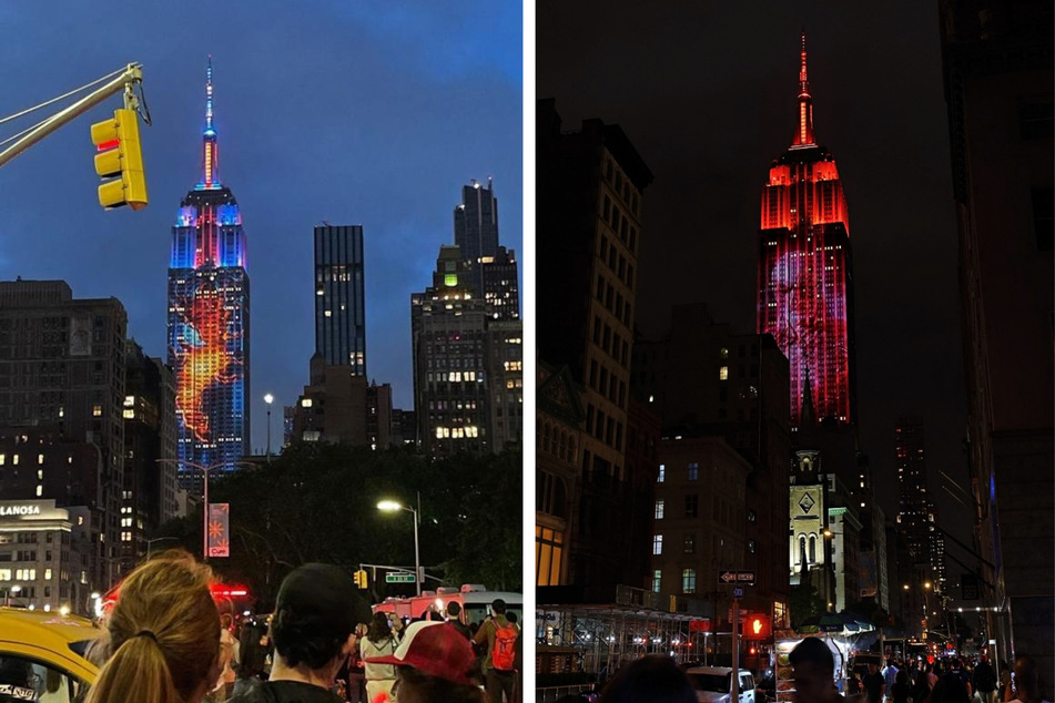 Rifts to the Upside Down world from the show Stranger Things popped up at monuments around the world, including New York City's Empire State Building.