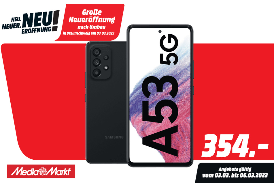Samsung Galaxy A53 für 354 Euro.