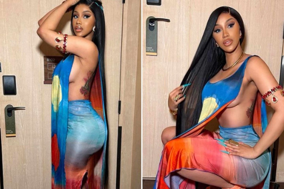 Cardi B poses for some sultry snaps while relaxing in Thailand.