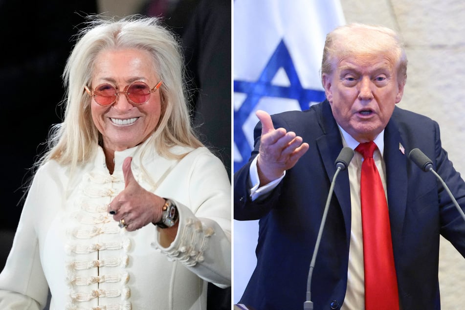 In a recent speech, President Donald Trump (r.) praised billionaire Miriam Adelson (l.) for using her power to influence US policies towards Israel.