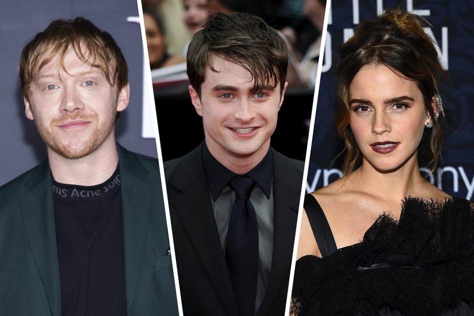 Rupert Grint (33, v.l.), Daniel Radcliffe (32) und Emma Watson (31) verkörperten die Hauptfiguren des beliebten "Harry Potter"-Universums. (Archivbilder)