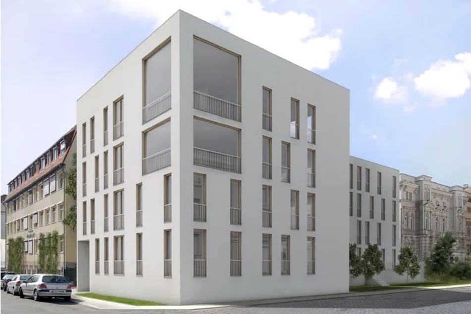 Ursprünglich sollte der Neubau so aussehen. Die Arbeiten stagnierten nach Fertigstellung des Rohbaus.