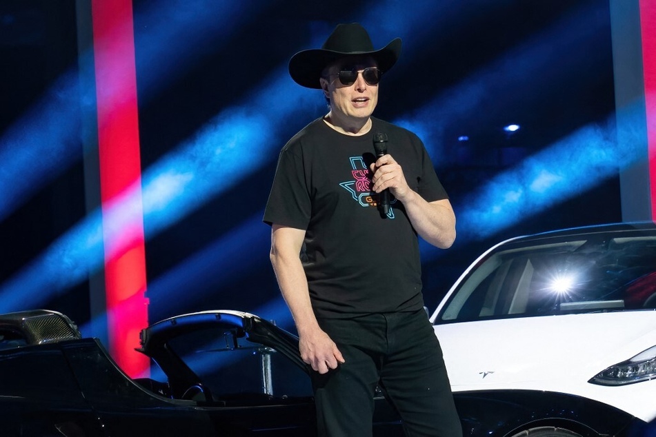 CEO of Tesla Motors Elon Musk speaks at the Tesla Giga Texas manufacturing "Cyber Rodeo" grand opening party on April 7, 2022, in Austin, Texas.