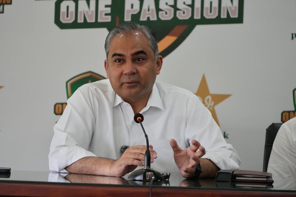Der pakistanische Innenminister und Vorsitzende des pakistanischen Cricketverbandes Mohsin Naqvi (47).