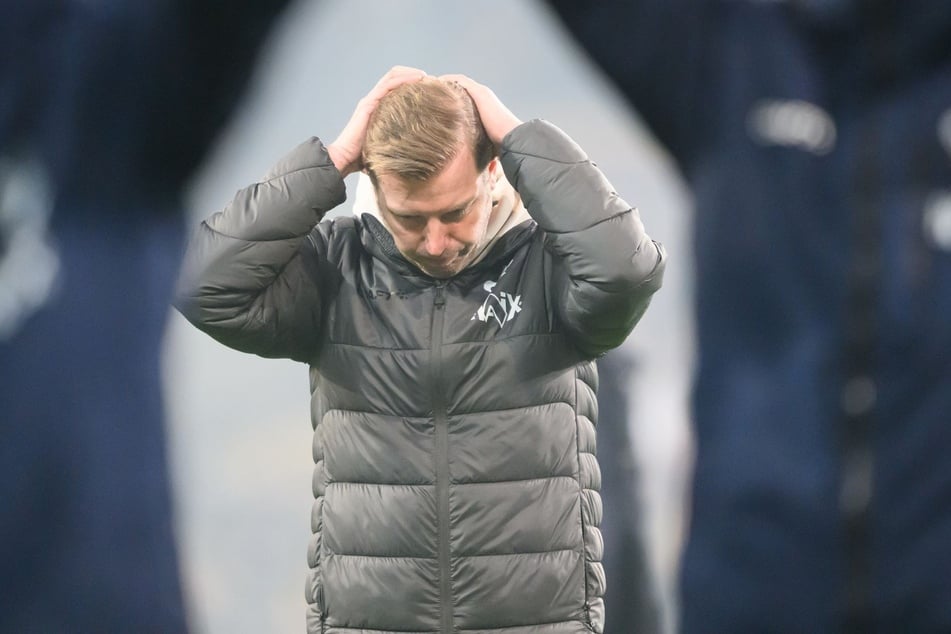 Lilien-Trainer Florian Kohfeldt (43) war mit der Schiedsrichterleistung gegen Dynamo gar nicht zufrieden.