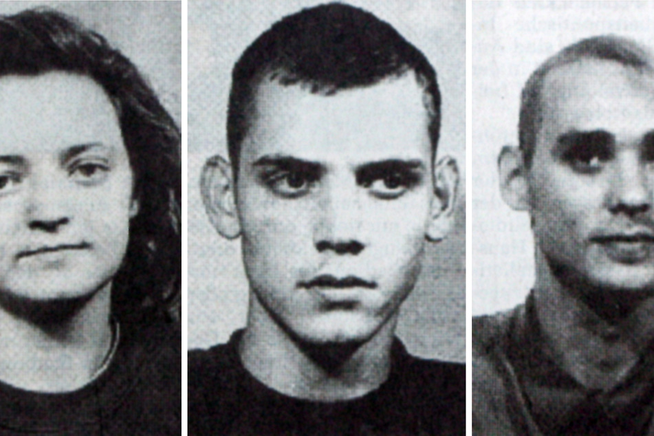 Das Trio Beate Zschäpe (l.,46), Uwe Böhnhardt (M.,†) und Uwe Mundlos (†) bildete die Terrorzelle Nationalsozialistischer Untergrund (NSU), die für eine Serie von zehn Morden, Banküberfällen und Sprengstoffanschlägen verantwortlich gemacht wurde.
