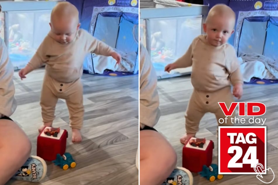 This toddler heard the music and understood the assignment!
