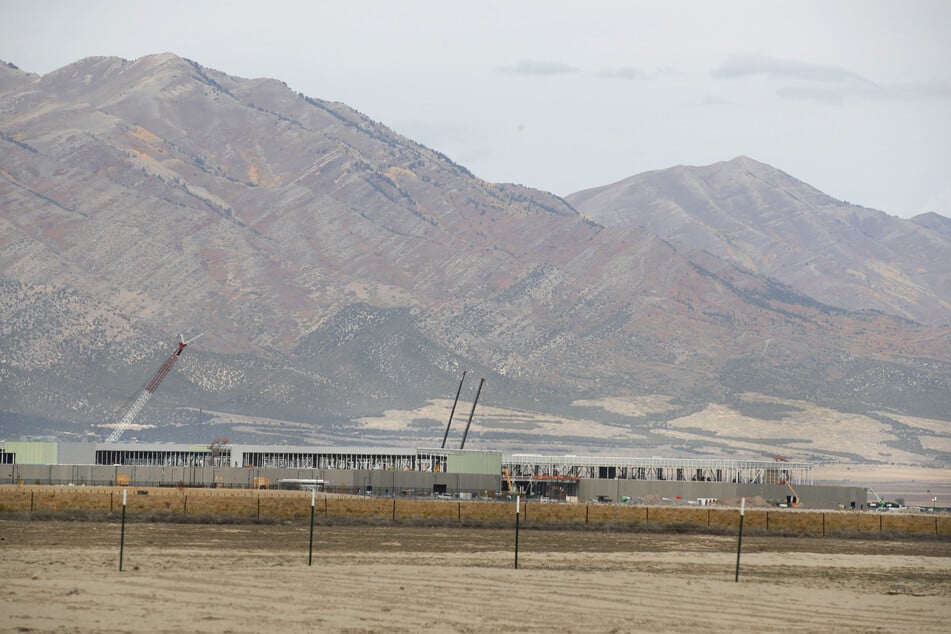 Construction proceeds on phases three through five at a Facebook data center on October 5, 2021 in Eagle Mountain, Utah.