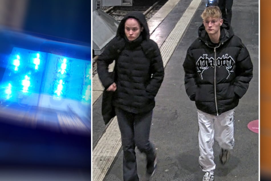Vermisst: Betti (16) und Maximilian (16) sind seit Sonntag verschwunden. Eine Überwachungskamera knipste sie am Montagmorgen im Chemnitzer Hauptbahnhof.