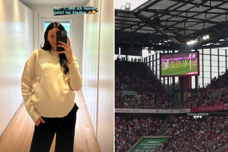 Anna Adamyan (27) steht kurz vor der Geburt, trotzdem besuchte sie am Wochenende das Testspiel des 1. FC Köln.