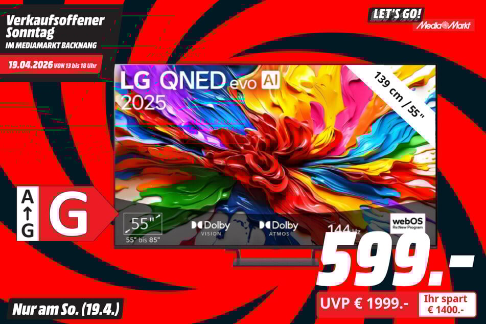 55-Zoll LG-Fernseher für 599 statt 1.999 Euro.