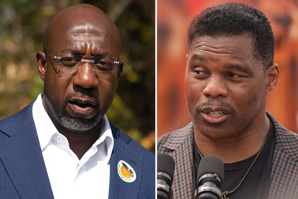 Herschel Walker (r) is running to unseat incumbent Democratic Sen. Raphael Warnock.