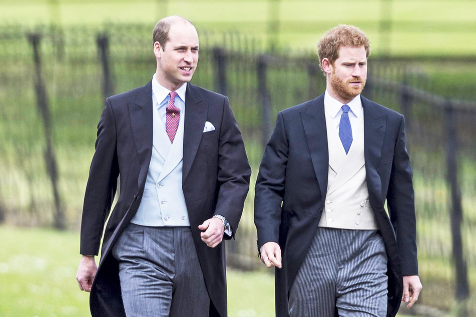 Prinz William (38, l.) und Prinz Harry (36) werden getrennt voneinander im Geleit gehen.